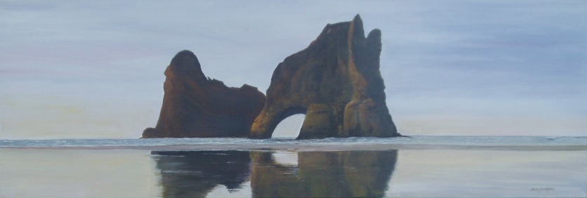 Wharariki Beach 60cmX50cm Oil on Canvas $490